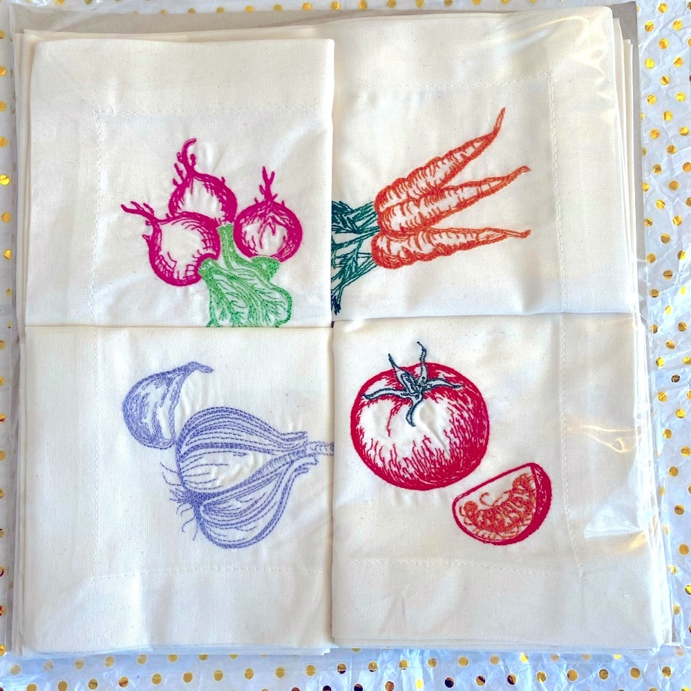 New! Trader Joe’s embroidered cotton napkins